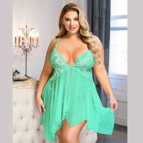 Women's Fashion Irregular Lace See-through Nightdress