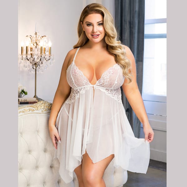 Women's Fashion Irregular Lace See-through Nightdress - Image 7